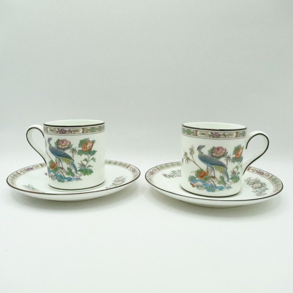 Wedgwood KUTANI CRANE Bone China Demitasse Espresso Cup & Saucer Set of 2 R4464